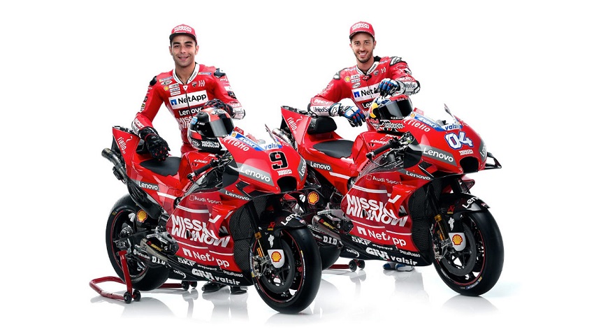 Danilo Petrucci y Dovizioso con sus Ducati en MotoGP 2019