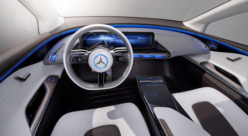 Interior de un Mercedes Benz Eléctrico