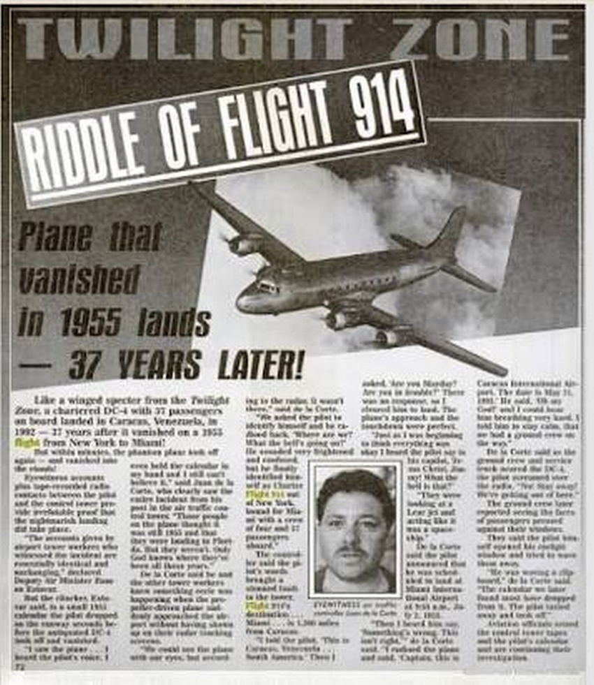 Weekly World News fue un semanario sensacionalista estadounidense, impreso entre 1979 y 2007. Aunque ocasionalmente publicaba algunos sucesos reales, la mayor parte de su información era totalmente inventada. Referencia al vuelo del Pan Am 914