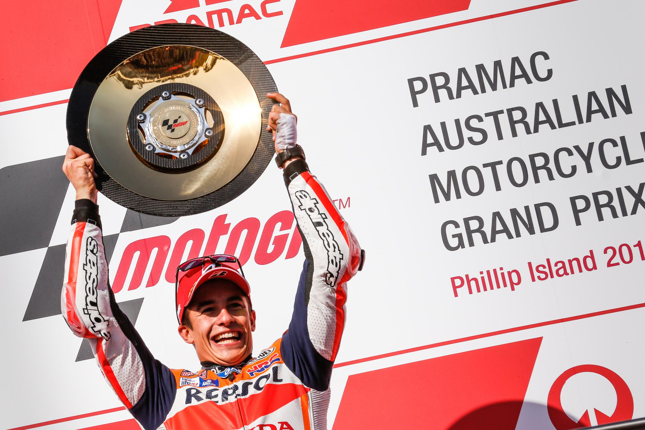 GP de Australia: Márquez vence con Honda y Lorenzo recorta en el duelo de Yamaha 