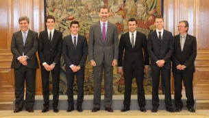 El Rey Felipe VI recibe a los tres campeones del mundo españoles