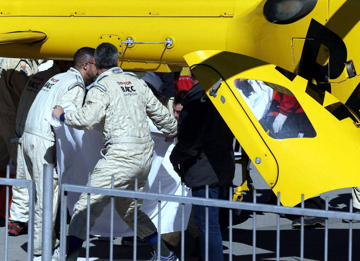 Alonso sufrió accidente en prueba de F1 y fue trasladado a un hospital
