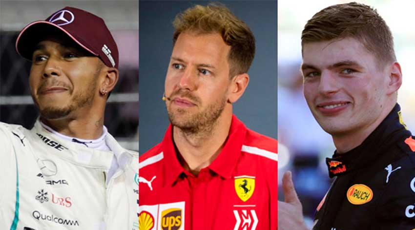 Lewis Hamilton, vettel y max versttapen