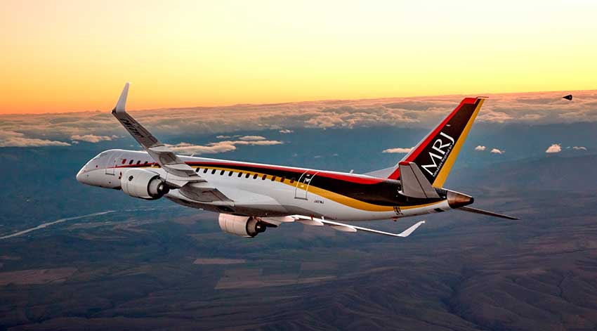 El fabricante japonés Mitsubishi Aircraft Corporation revisó el programa del MRJ e inició los trabajos de una nueva versión renombrada SpaceJet M-100.