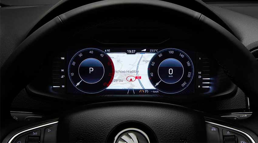 El nuevo Skoda Octavia lucirá un habitáculo moderno y tecnológico con un cuadro de instrumentos digitalizado y una pantalla táctil de grandes dimensiones.
