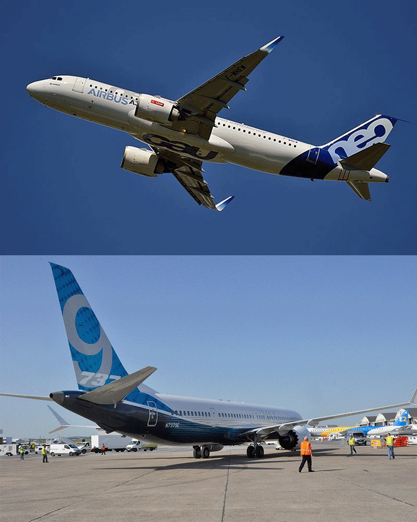 Airbus y Boeing. La familia A-320 de Airbus y la familia B-737MAX de Boeing, ambas en el segmento de un solo pasillo, aportaron la mayor cantidad de entregas de ambos fabricantes
