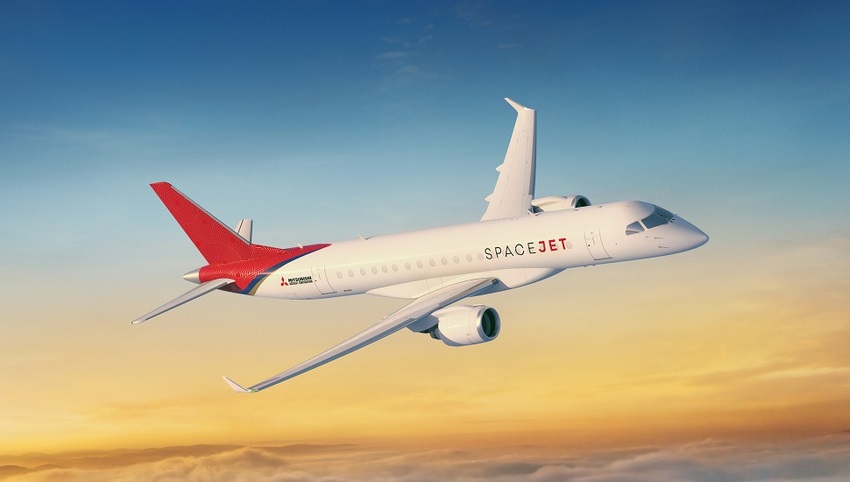 La nueva versión del MRJ, el SpaceJet M100  que Mitsubishi espera introducir en el 2020