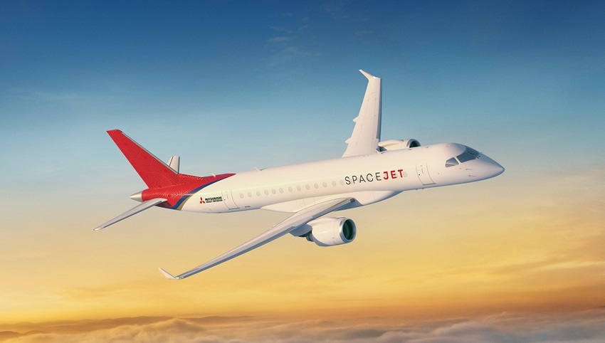 La nueva versión del MRJ, el SpaceJet M100  que Mitsubishi espera introducir en el 2020