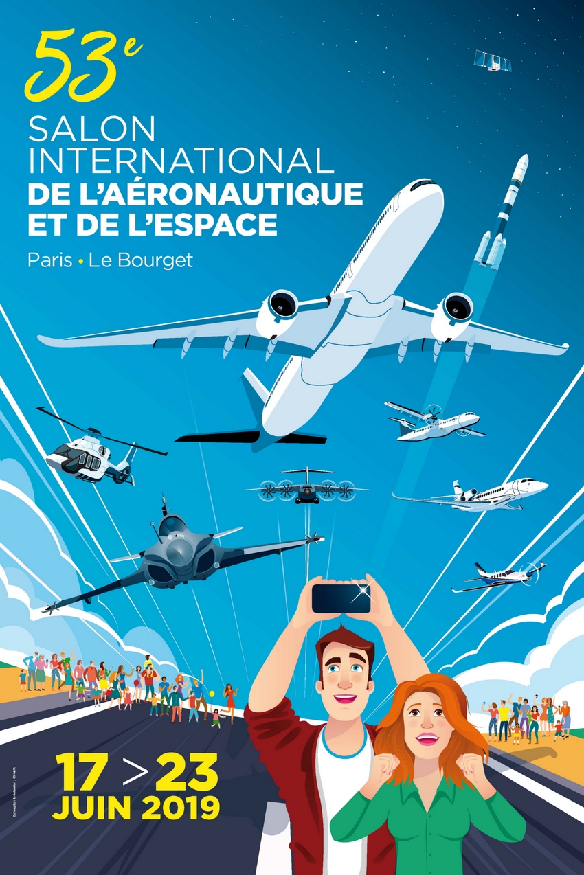 Afiche de la 53 edición del Salón Internacional de Aeronáutica y Espacio o Paris Air Show 2019