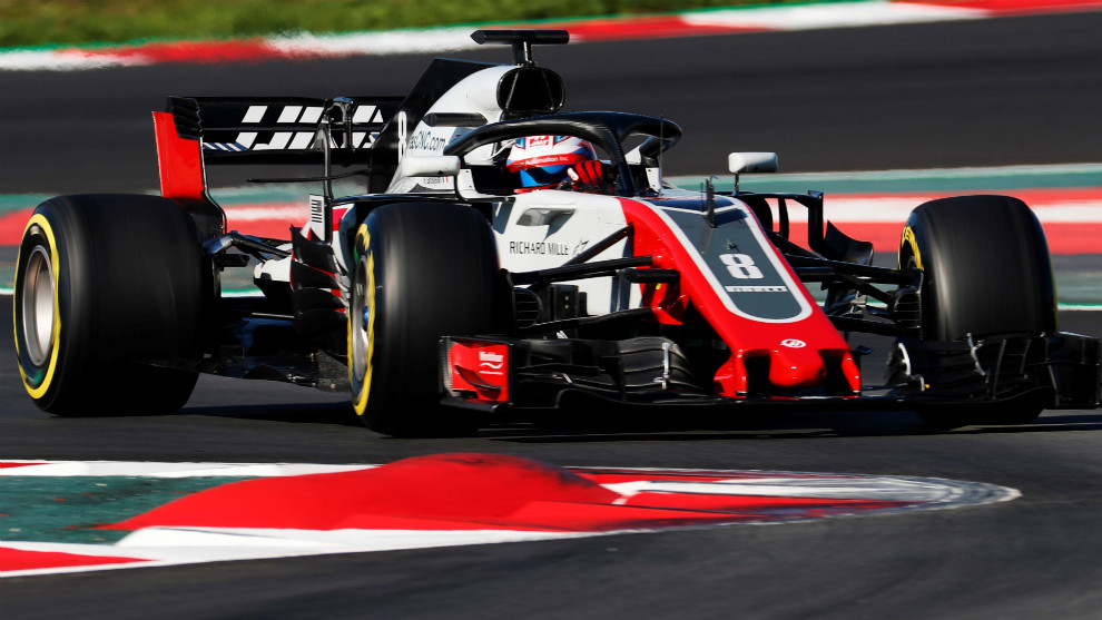 Romain Grosjean, con el Haas VF18. F1