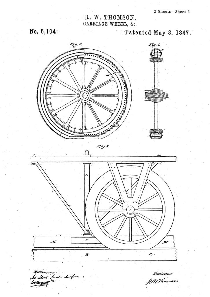 uno de los primeros modelos de neumático para vehículo