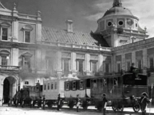 Isabel II inaugura la línea de ferrocarril Madrid- Aranjuez. 