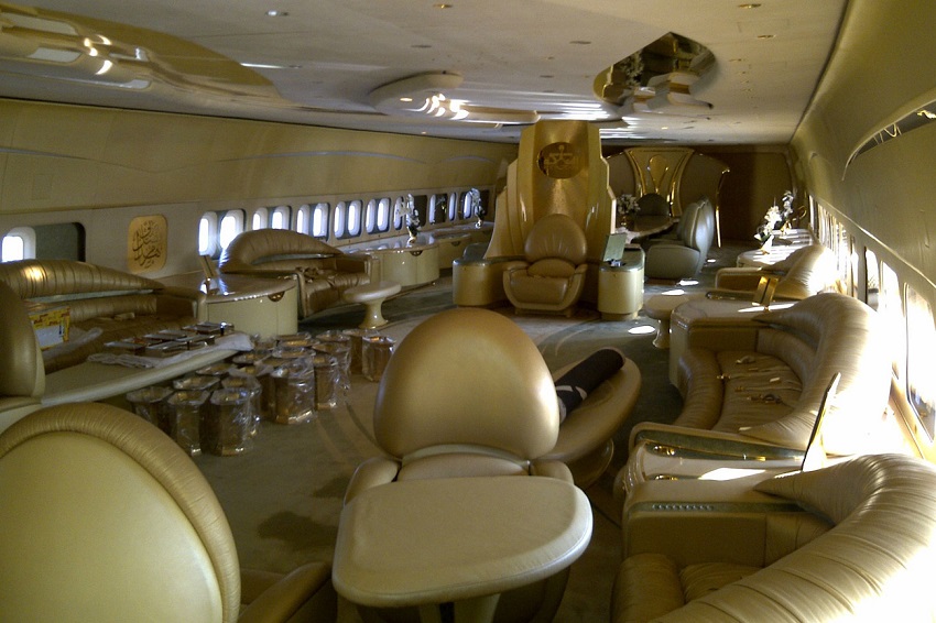 Interior del  Airbus A380 del príncipe Al-Waleed Bin Talal