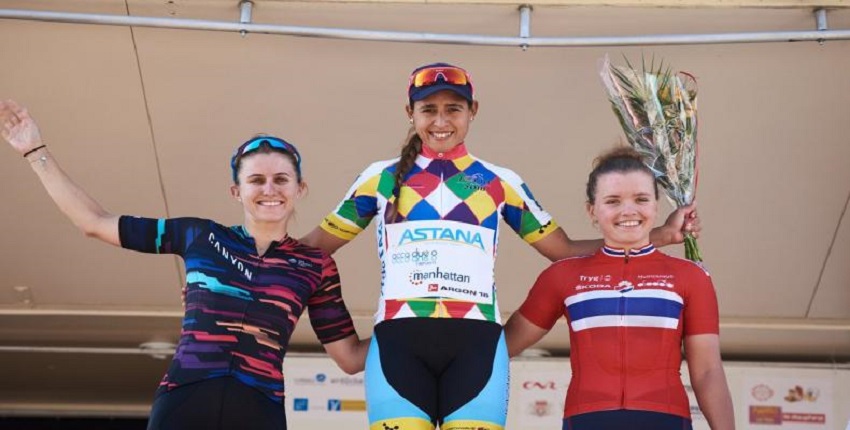 Podio del Tour de Guangxi, Arlenis Sierra la cubana con medalla de oro