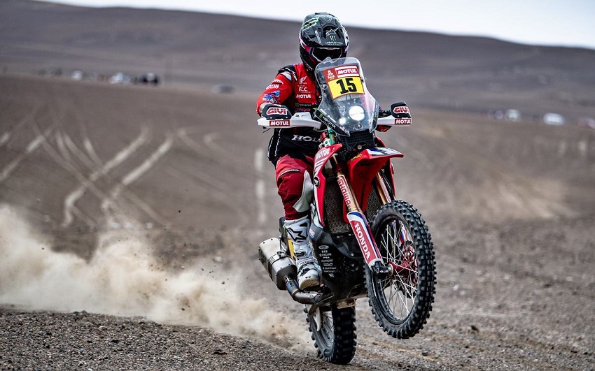 Ricky Brabec con su Honda 4ta etapa en Rally Dakar-2019