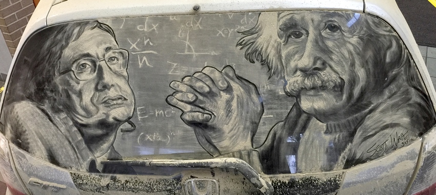 Steven Hawking y Albert Einstein por Scott Wade