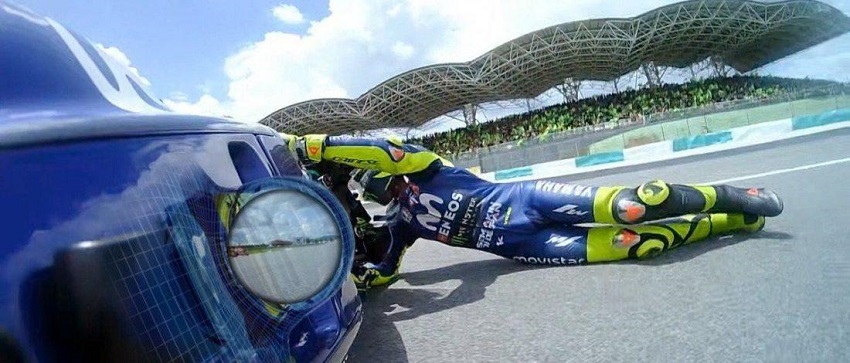 Caida de Valentino Rossi en GP de Malasia 2018