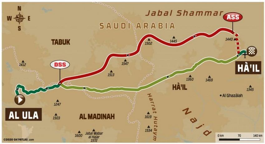 Recorrido 5ta Etapa Rally Dakar 2020