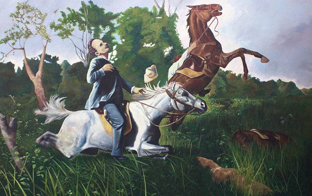 pintura Martí a caballo