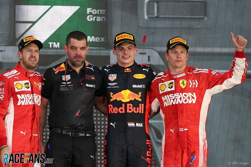 Podio de GP de Mexico 2018