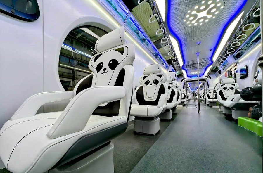Rueda en China primer tren Monoriel tipo Panda