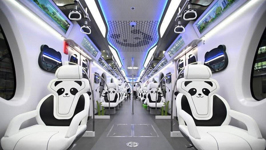 Rueda en China primer tren Monoriel tipo Panda