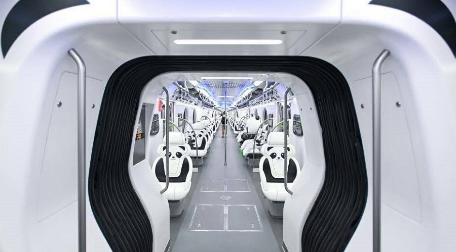 Rueda en China primer tren Monoriel tipo Panda