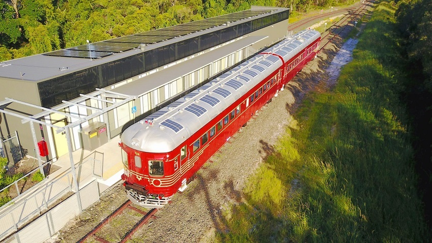 El tren turístico solar Byron Bay, en Australia