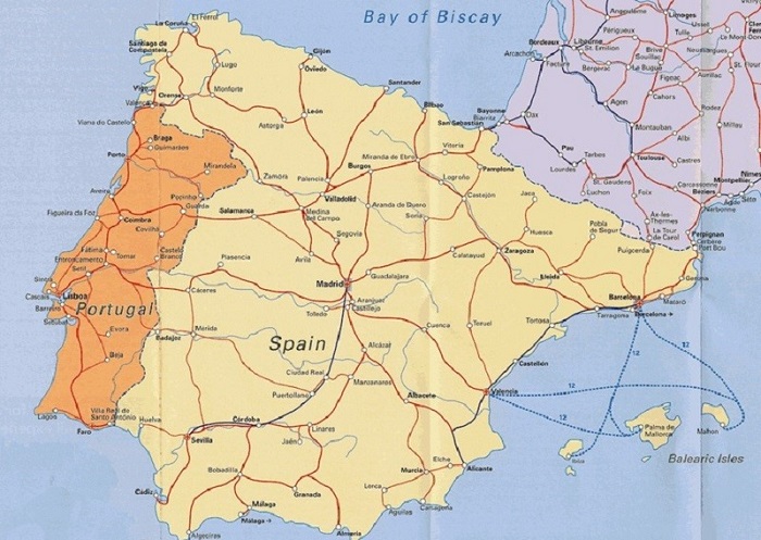 La trocha original del ferrocarril español