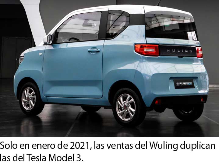 Wuling Hong Guang MINI EV Vista trasera.