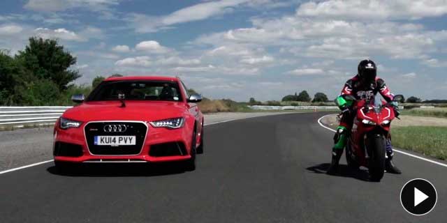 Duelo fratricida entre Audi RS6 y Ducati 1199 Panigale R