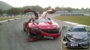 Accidente en SLS Track Xperience Dos periodistas chinos chocan con un C63 AMG y un SLS AMG