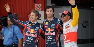 Vettel, Webber, Hamilton Webber gana la pole, Alonso cuarto