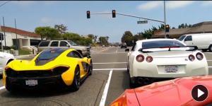 McLaren P1 vs Nissan GT-R Video: McLaren P1 y Nissan GT-R se retan en plena calle
