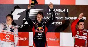GP Singapur, podio Vettel, Button y Alonso, el podio de Singapur