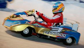 Alonso gana una prueba de karts en el 'Wrooom 2013'