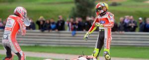 Caída / accidente de Hayden y Rossi Valentino Rossi: "Las gomas dan miedo"