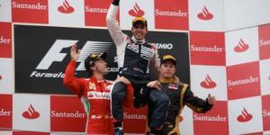 Podio GP de España Pastor Maldonado gana y hace historia