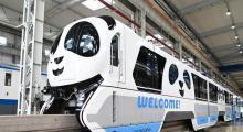 Rueda en China primer tren Monoriel tipo Panda