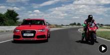 Duelo fratricida entre Audi RS6 y Ducati 1199 Panigale R
